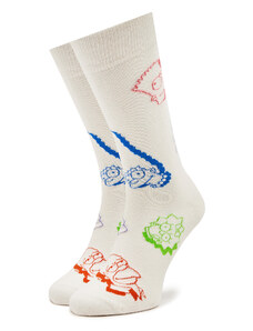 Дълги чорапи unisex Happy Socks SIM01-1300 Екрю