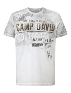 CAMP DAVID Тениска сиво / светлосиво / маслина