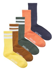 JACK & JONES Къси чорапи 'CARTER' нейви синьо / кафяво / жълто / тъмнозелено / оранжево