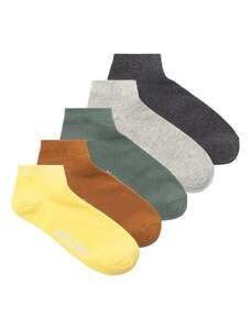 JACK & JONES Къси чорапи 'BEN' кафяво / жълто / антрацитно черно / сив меланж / зелено