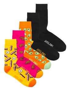 JACK & JONES Къси чорапи 'BREAKFAST' жълто / оранжево / розово / черно