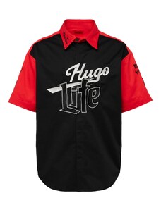 HUGO Риза 'Escar' червено / черно / бяло