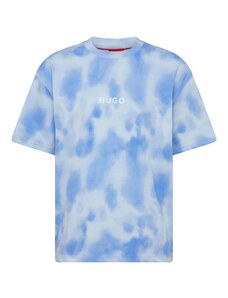 HUGO Тениска 'Dielo' лазурно синьо / светлосиньо / бяло