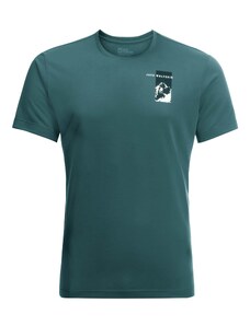 JACK WOLFSKIN Функционална тениска 'Vonnan' смарагдово зелено / бяло