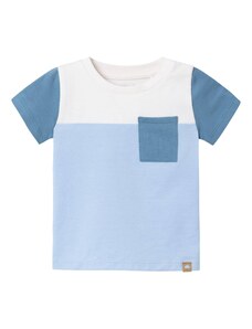 NAME IT Тениска 'HOLIN' синя тинтява / светлосиньо / коняк / бяло