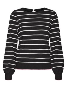 VERO MODA Пуловер 'ALMA' бледорозово / черно / бяло