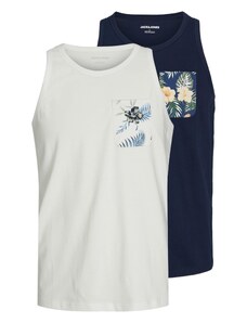 JACK & JONES Тениска 'CHILL' нейви синьо / бяло