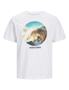 JACK & JONES Тениска 'CELLOX' цвят "пясък" / синьо / черно / бяло