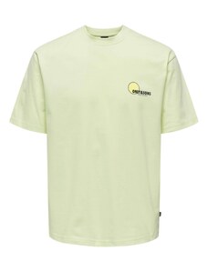 Only & Sons Тениска 'KOLE' пастелно зелено / оранжево / черно
