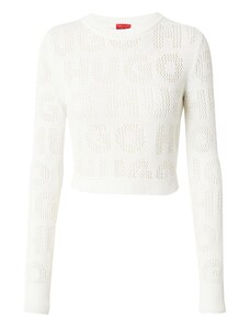 HUGO Пуловер 'Sarahred' бяло