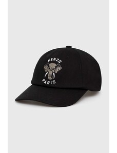 Памучна шапка с козирка Kenzo в черно с апликация FE58AC601F41.99