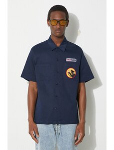 Риза ICECREAM Waitress Camp Collar Shirt мъжка в тъмносиньо със стандартна кройка с класическа яка IC24117