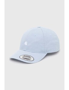 Памучна шапка с козирка Carhartt WIP Madison Logo Cap в синьо с апликация I023750.0ROXX