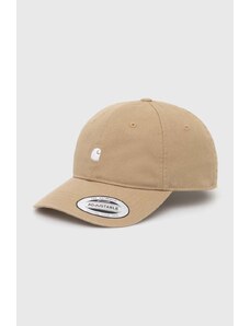 Памучна шапка с козирка Carhartt WIP Madison Logo Cap в бежово с апликация I023750.22WXX