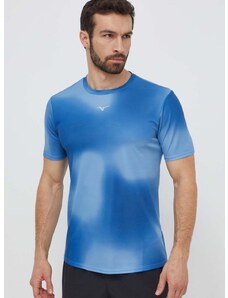 Тениска за бягане Mizuno Core Graphic в синьо с десен J2GAB010