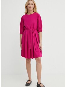Памучна рокля Weekend Max Mara в розово къса разкроена 2415621072600