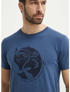 Памучна тениска Fjallraven Arctic Fox T-shirt в синьо с десен F87220