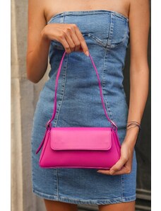 Madamra Fuchsia Women's Plain Design Clamshell Tote Bag