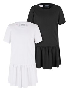 Urban Classics Kids Valance Tee Dress for Girls - 2 Pack White+Black