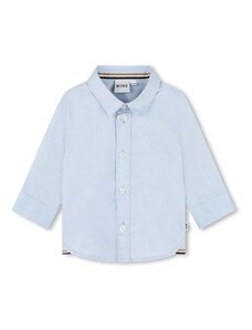 Бебешка памучна риза BOSS в синьо