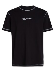 KARL LAGERFELD JEANS Тениска черно / бяло