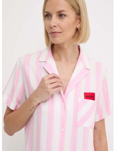 Домашна риза HUGO в розово със стандартна кройка с класическа яка 50514876