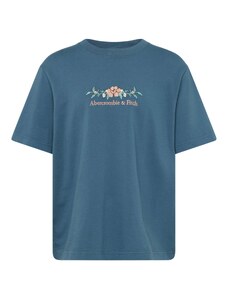 Abercrombie & Fitch Тениска гълъбово синьо / светлозелено / оранжево