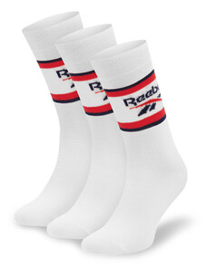 Комплект 3 чифта дълги чорапи мъжки Reebok R0369-SS24 (3-pack) Бял