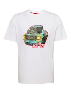 HUGO Тениска 'Damotoro' светлосиньо / светложълто / розово / мръсно бяло