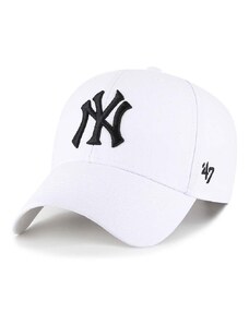 47 brand Шапка с козирка с вълна 47brand MLB New York Yankees в бяло с апликация B-MVPSP17WBP-WHM