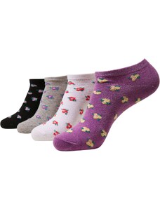 Urban Classics Дамски чорапи тип терлици сив меланж / тъмнолилаво / черно / бяло