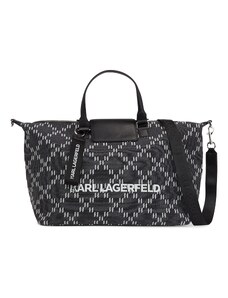 Karl Lagerfeld "Чанта за пътуване тип ""Weekender""" сиво / бяло
