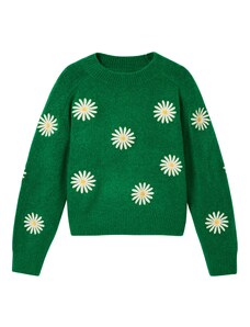 Desigual Пуловер жълто / зелено / бяло
