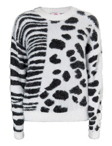 MYMO Пуловер 'Biany' черно / бяло