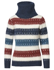 KOROSHI Пуловер ръждиво кафяво / петрол / естествено бяло
