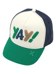 MAXIMO Шапка с периферия 'Yay' нейви синьо / кафяво / зелено / бяло