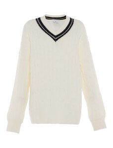 BLONDA Пуловер черно / бял памук