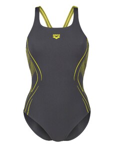 ARENA Спортен бански 'REFLECTING' жълто / антрацитно черно