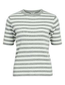 OBJECT Тениска 'Ester' сив меланж / мръсно бяло