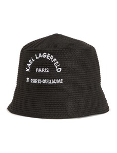 Karl Lagerfeld Шапка с периферия 'Rue St-Guillaume' черно / бяло