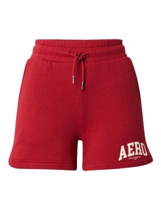 AÉROPOSTALE Панталон рубинено червено / бяло