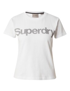 Superdry Тениска тъмносиво / естествено бяло