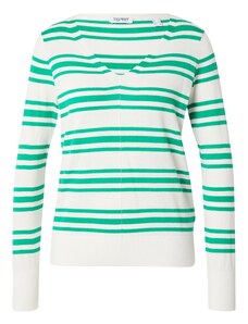 ESPRIT Пуловер зелено / бяло