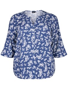 Zizzi Тениска за спане 'Mcecilie' синьо / бяло