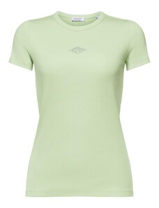 ESPRIT Тениска светлозелено / сребърно