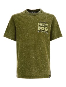WE Fashion Тениска маслина / пастелно зелено