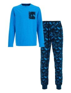 WE Fashion Комплект пижама синьо / нейви синьо