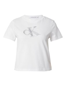 Calvin Klein Jeans Тениска сиво / бяло