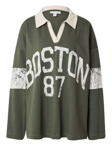 TOPSHOP Тениска 'Boston 87' каки / мръсно бяло