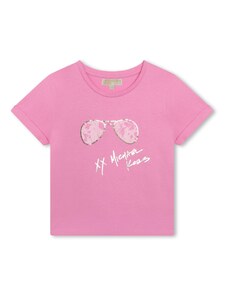 Michael Kors Kids Тениска розово / светлорозово / сребърно